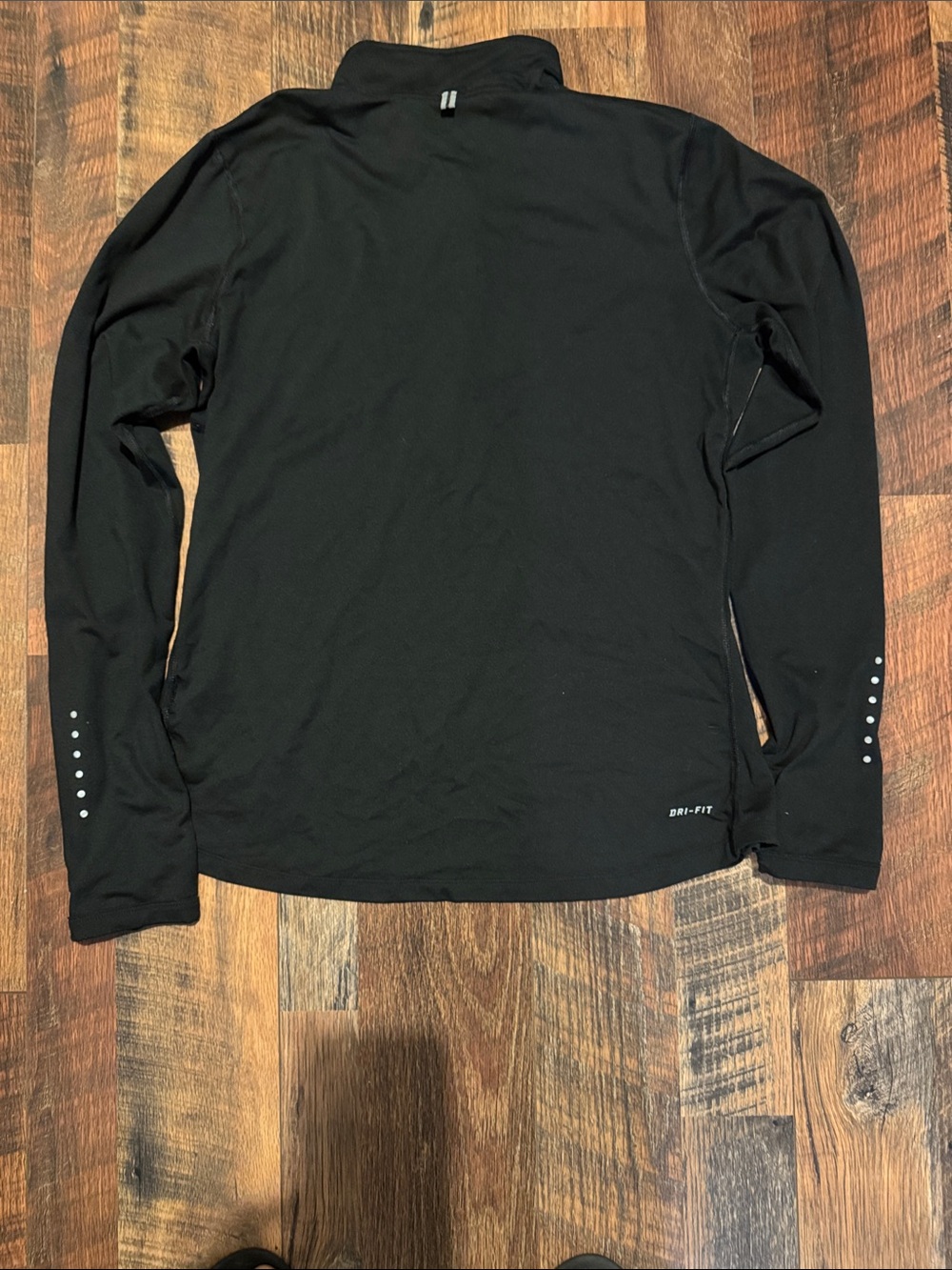 Nike Black Half-Zip Athletic Pullover with White Swoosh - Picture 2 of 3